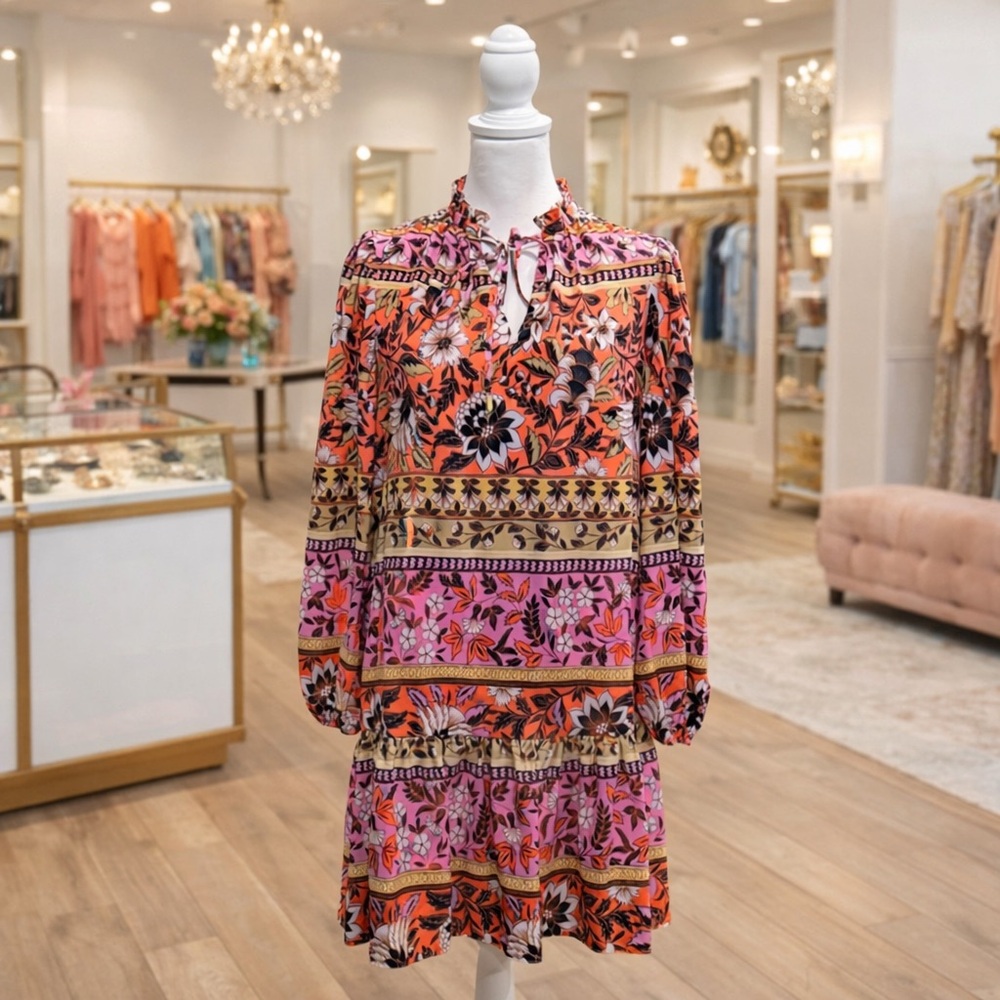 Vince Camuto Multicolor Floral Midi Dress size 4